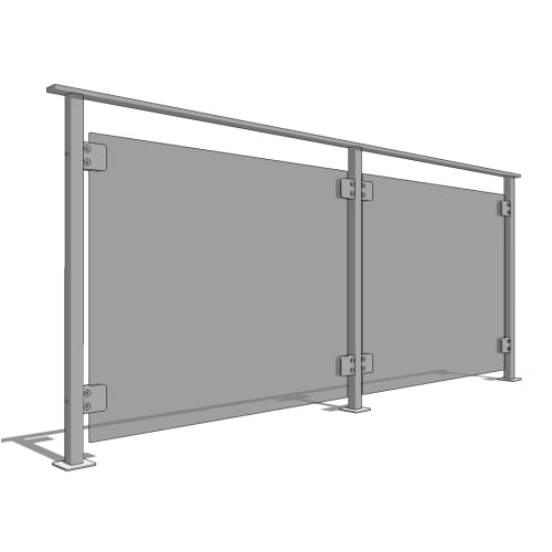 Glass Railing System with Flat Top
